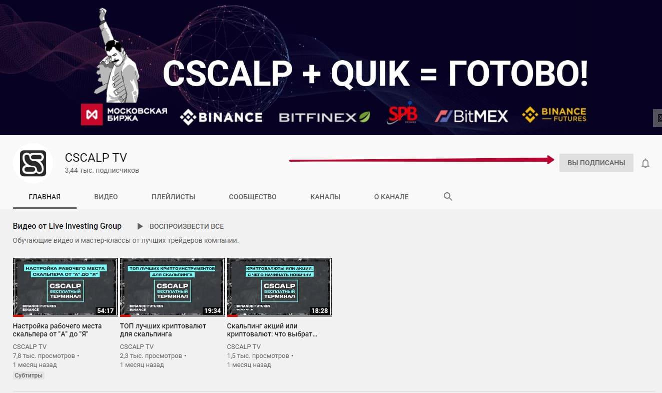 Видеоканал для скальперов CScalp.TV